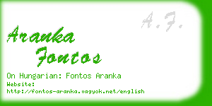 aranka fontos business card